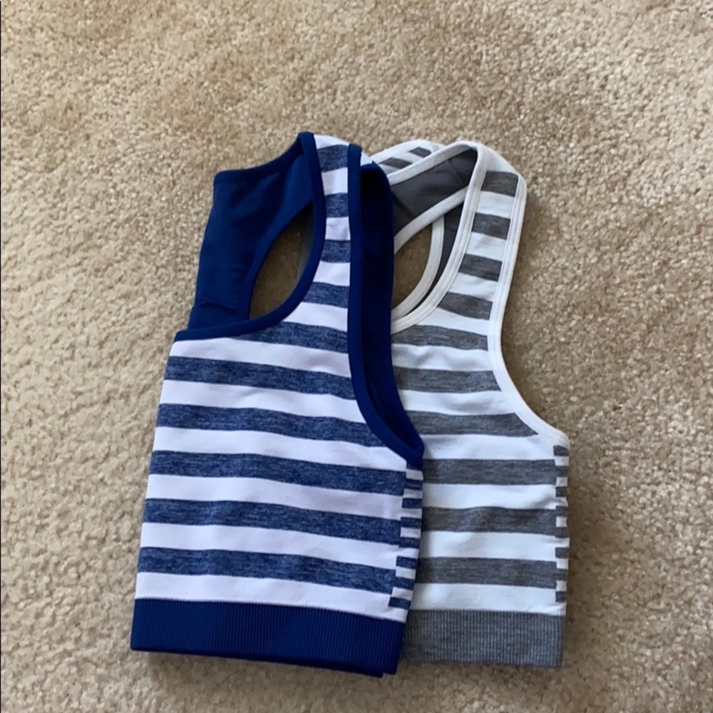striped sports bras